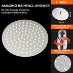 NearMoon Rain Shower Head, Ultra-Thin Design-Pressure Boosting, Awesome Some Experience, High Flow Stainless Steel Rainfall Head (8 Inch,Chrome Finish)