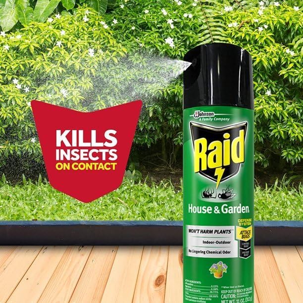 Raid House & Garden Insect Killer Spray, Orange Scent 11 Ounce (Pack of 8)