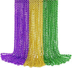 JOYIN 72 PCS Mardi Gras Beads Necklace, Gold, Green, Purple Metallic Colors Necklaces Set for Mardi Gras Party Favors Supplies, Costume Accessories, Masquerade, Accessories