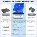 Gel Seat Cushion, Super Large (19x18x1.6inch) Gel Cushion Chair Pads with Non-Slip Cover for Home Office Car Seat Wheelchair, Soft Breathable Honeycomb Seat Cushion for Relieve Hip Pain