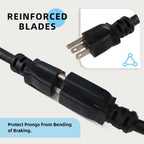 EP 15 Ft Outdoor Extension Cord - 12/3 SJTW Heavy Duty Black Extension Cable with 3 Prong Grounded Plug - Power Cord for Lawn, Garden, Appliances