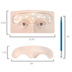 Replaceable Eyebrow Tattoo Practice Face. Permanent Eyebrow Tattoo Makeup Silicone Fake Dkin. Micro Dpray Plastic Eyebrow Fake Skin On Eyebrows. Equipped With Six Interchangeable Skins (Yellow)