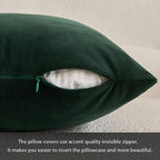 MIULEE Pack of 2 Velvet Soft Solid Decorative Square Throw Pillow Covers Set Christmas Cushion Case for Spring Decor Sofa Bedroom Car 16x16 Inch 40x40 Cm Army Green