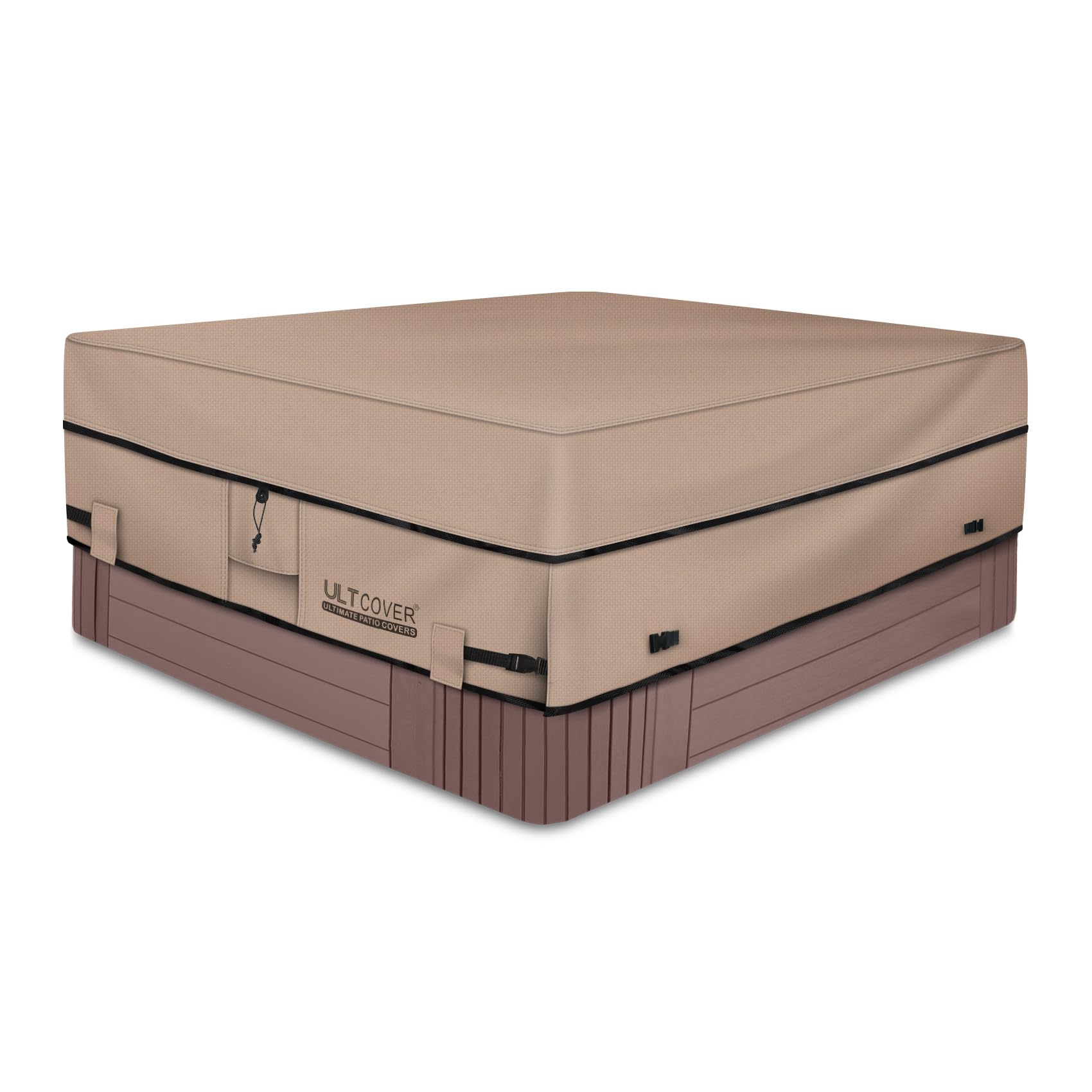 ULTCOVER Waterproof 600D Polyester Square Hot Tub Cover Outdoor SPA Covers 85 x 85 inch