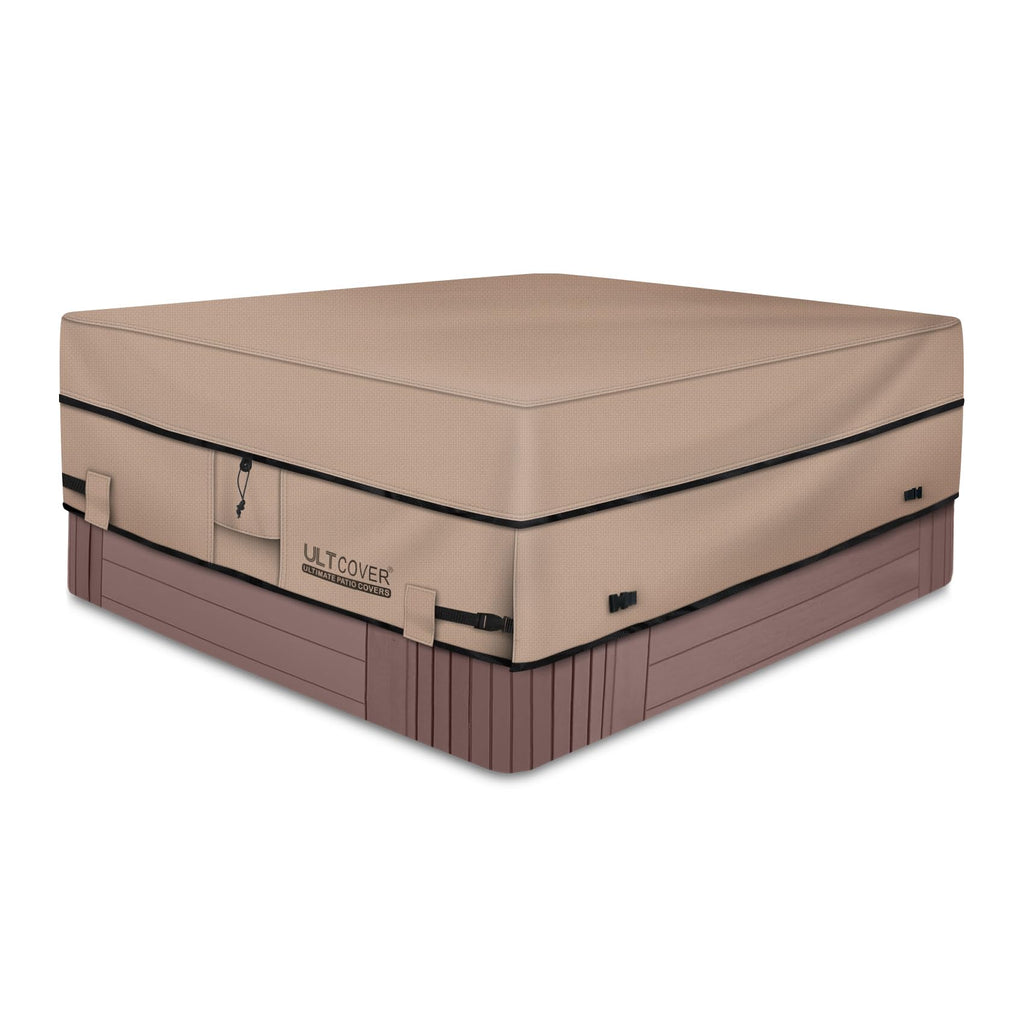 ULTCOVER Waterproof 600D Polyester Square Hot Tub Cover Outdoor SPA Covers 95 x 95 inch