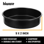 HIWARE 9-Inch Round Cakes Pan Set with 60 Pieces Parchment Paper Rounds, Nonstick Baking Cake Pans, Dishwasher Safe - Set of 2