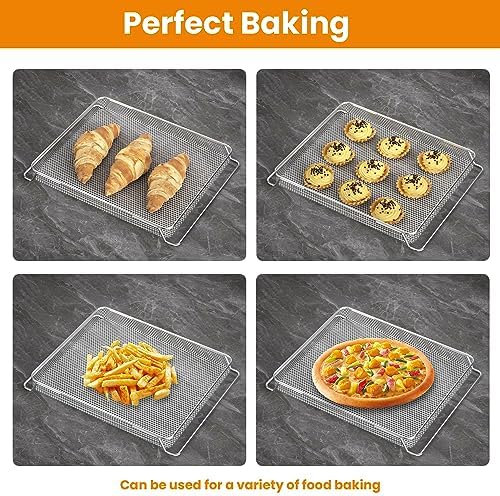 for Ninja Foodi Replacement Air Fryer Oven Basket, Original Replacement Baking Trays for NINJA DT201 DT251 Foodi Digital Air Fryer Oven, Mesh Basket, Ideal Accessories for Frying and Dehydrating