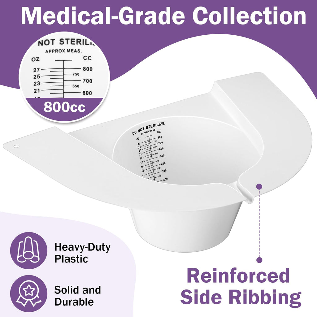 TrelaCo 100 Pcs Urine Hats for Toilets Stool Sample Collection Kit Urine Collection Hat Urine Collector Specimen Cups Pee Urine Sample Cup Containers for Women and The Elderly, 27oz/ 800cc