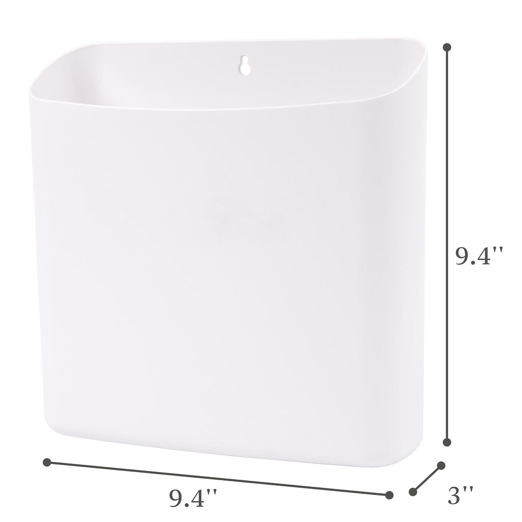 MONJITA Lint Bin for Laundry Room, Magnetic Lint Trash Can for Dryer, Modern Lint Holder, Lint Box for Laundry Room Organization, Wall Mounted Trash Can for Laundry Decor (White)