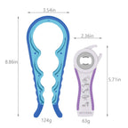 Jar Opener, 5 in 1 Multi Function Can Opener Bottle Opener Kit with Silicone Handle Easy to Use for Children, Elderly and Arthritis Sufferers (Blue)