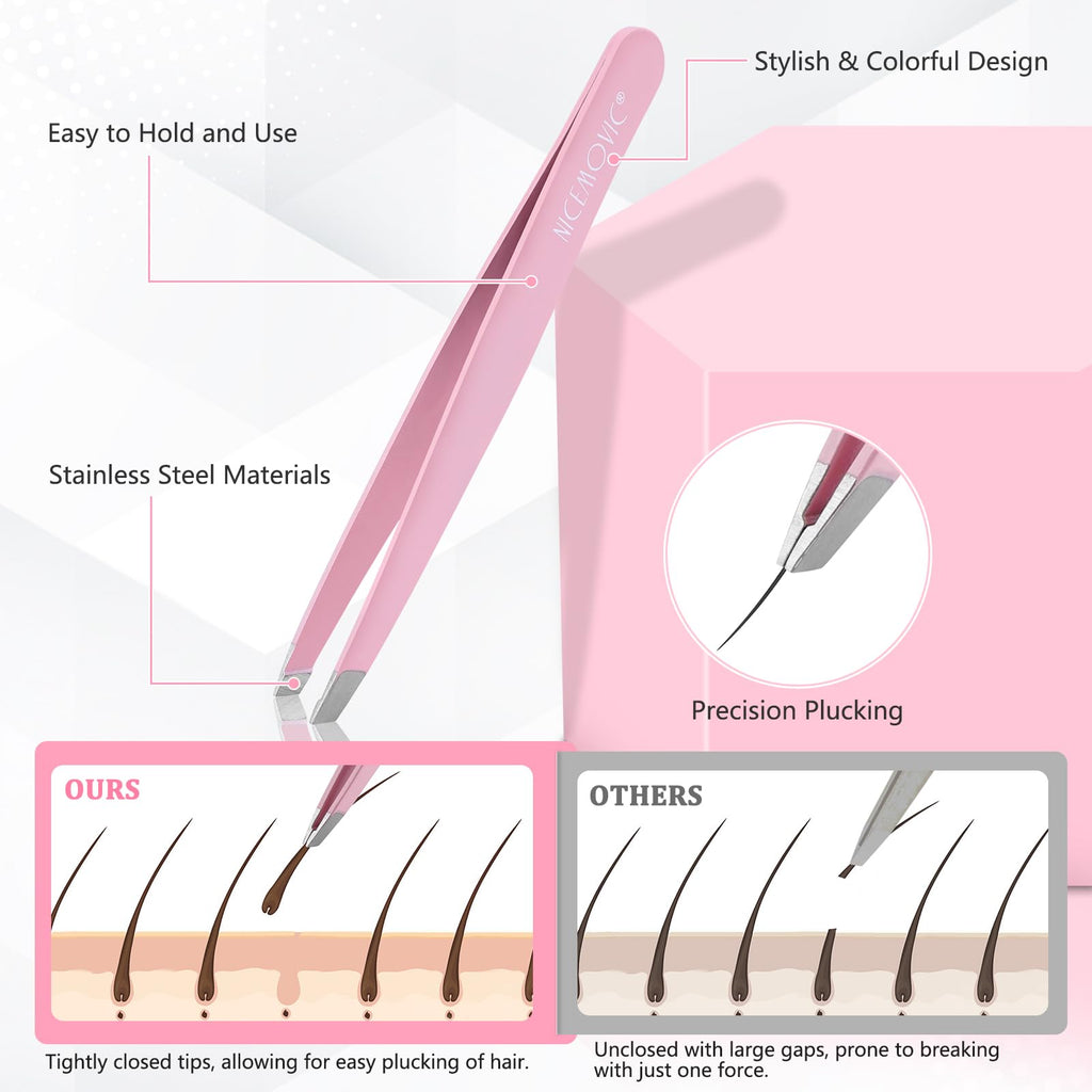 7 Pcs Tweezers for Women Facial Hair, Stocking Stuffers for Teen Girls Women, Christmas Small Gifts for Teen Girls Women, Eyebrow Tweezers Set, Birthday Beauty Cute Gifts for Mom Wife Her