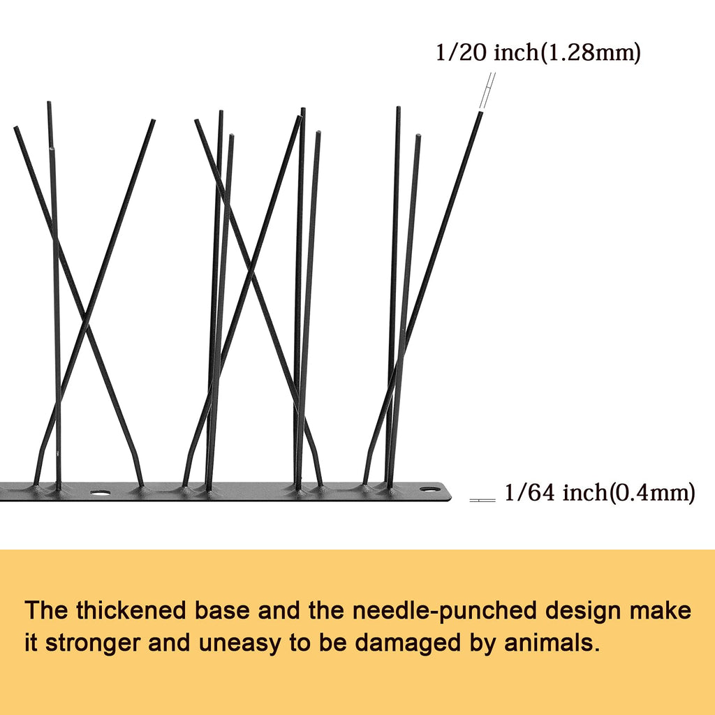 OFFO Black Bird Spikes Pre-Assembled for Pigeons Birds, Durable Bird Spikes with Stainless Steel for Fence Roof Mailbox Window Cover 10 Feet