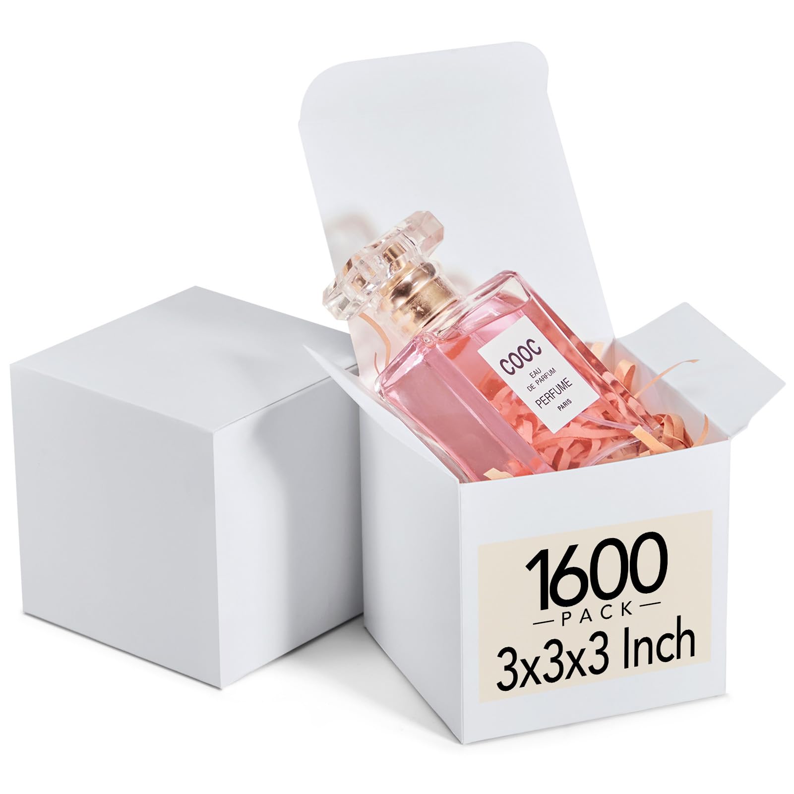MESHA Gift Boxes 3x3x3'' 1600 Pack White, Small Cardboard Gift Box with Lids Bridesmaid Proposal Gifts Box, Gift Boxes Bulk for Present, Bridal, Wedding, Party, Groomsmen, Cupcake Box