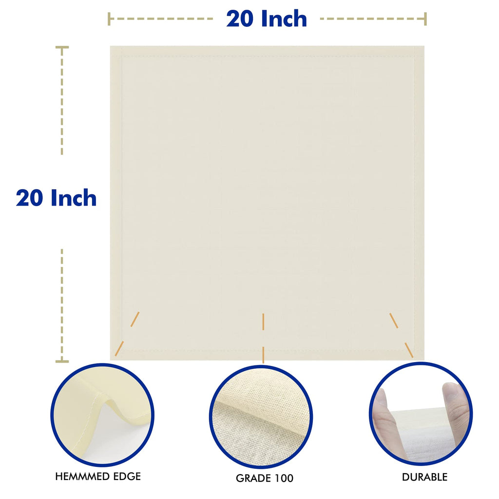 8 PCS Reusable Cheesecloth, Grade 100, 20x20 Inch Hemmed Cheese Cloth for Straining Craft, 100% Cotton Unbleached Cloth Strainer for Cooking, Baking, Juicing, Cheese Making (40×50 Threads)