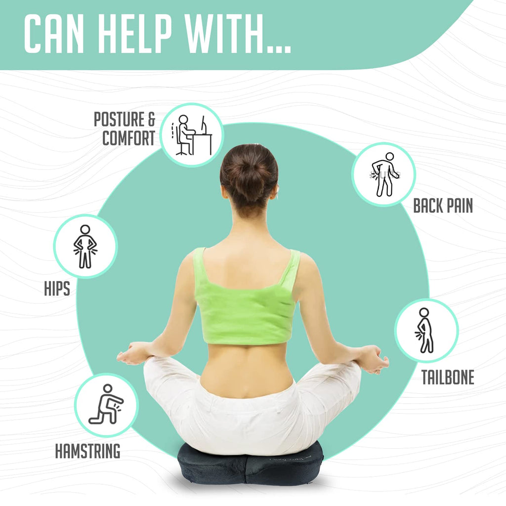 Cushy Tushy Foldable Sit Bone Seat Cushion - for Sit Bone Pain, Hip, Butt, Ischial Tuberosity, Hamstrings, and Sciatica Pain Relief - for Home, Office, and Driving…