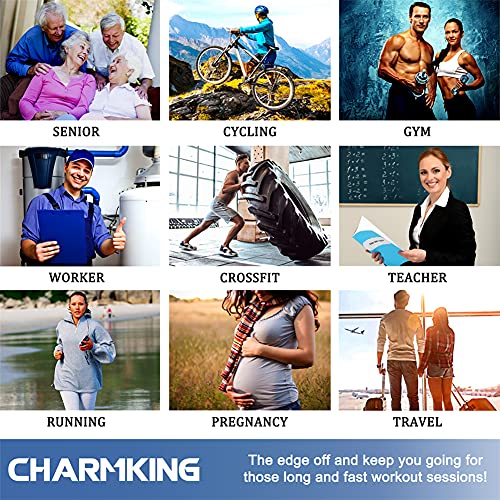 CHARMKING Compression Socks for Women & Men (8 Pairs) 15-20 mmHg Graduated Copper Support Socks are Best for Pregnant, Nurses - Boost Performance, Circulation, Knee High & Wide Calf (L/XL, Nude)