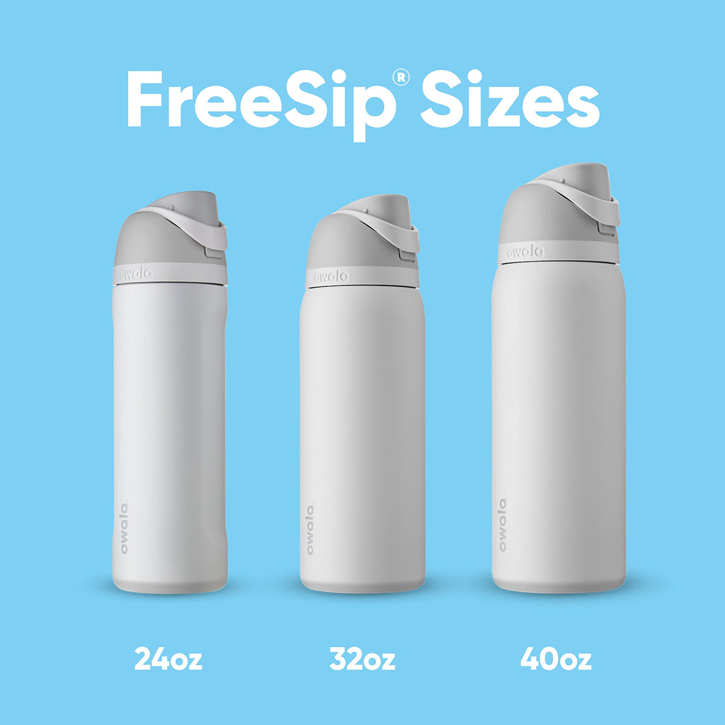 Owala FreeSip Insulated Stainless Steel Water Bottle with Straw for Sports, Travel, and School BPA-Free Sports Water Bottle, 32 oz, Shy Marshmallow