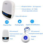 LIOTOIN Caregiver Pagers Wireless Call Button Call Bell Alert Button Personal Alarm Nurse Alert System for Home/Elderly/Patient/Disabled 2 Transmitter 2 Plug-in Receiver (600+ft Operating Range)…