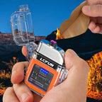 LcFun USB C Electric Lighter, Rechargeable Lighter, Windproof Plasma Lighters, Dual Arc Lighter with Battery Display & Flashlight, Waterproof Lighter for Camping, Survival, Hiking, Candle
