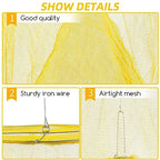 Ranch Fly Traps Outdoor Hanging Stable Fly Trap Reusable Fly Killer Cage Fly Catcher Bag with Bait Tray,Fly Repellent for Outdoor and Indoor Hanging Farms,Stable,Garden,Orchard,Park (Yellow)