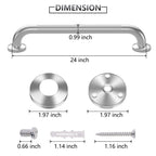 2 Pack 24 Inch Grab Bars for Bathtubs and Showers, Anti Slip Shower Grab Bars Stainless Steel Shower Handle Toilet Handicap Elderly Senior Assist Bathroom Saft Handle