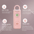 Imstriking Rechargeable Personal Safety Alarm Keychain for Women,Self Defense Keychain Alarm with Strobe Light and 130dB Siren Help Women,Men,Elderly, Emergency Security Whistle Alert (Pink)