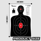 Shooting Range Silhouette Paper Target - 23X35 Inches - Suitable for Handguns, Rifles, Airguns, BB Guns (20 Pack, White & Black)