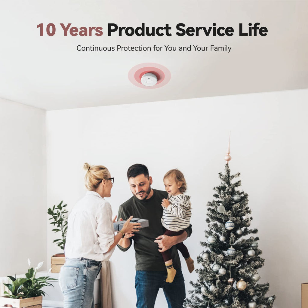 Putogesafe Smoke Detector Interconnected, Wireless Smoke Alarm with 5 Years Replaceable Battery, 10-Year Lifetime Fire Alarm with Silence Function and Low Battery Warning for Bedroom and Home,1 Pack
