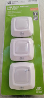 Commercial Electric 3 in. Motion Activated LED White Puck Light (3-Pack)