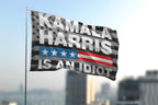 Kamala Harris Is An Idiot Flag 3x5FT Fuck Kamala Harris 2024 Flag Vivid Color Polyester With 2 Brass Grommets Supporting Trump American Patriotic Banner (Pattern E)
