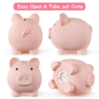 PJDRLLC Piggy Bank, Unbreakable Plastic Money Bank, Coin Bank for Girls and Boys, Medium Size Piggy Banks, Practical Gifts for Birthday, Easter, Christmas (Flesh-Colour)
