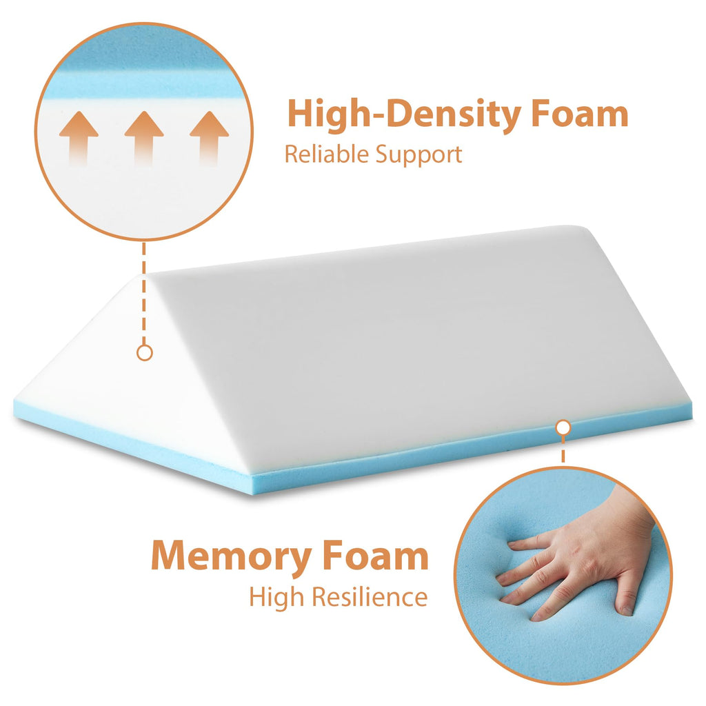 BIEEZZK Knee Wedge Pillow for Pain Relief - Memory Foam Leg Elevation Pillow for Post-Surgery Recovery, Sciatica, Hip & Back Support - Knee Wedge for Sleeping, Ankle & Joint Care, Velvet Grey