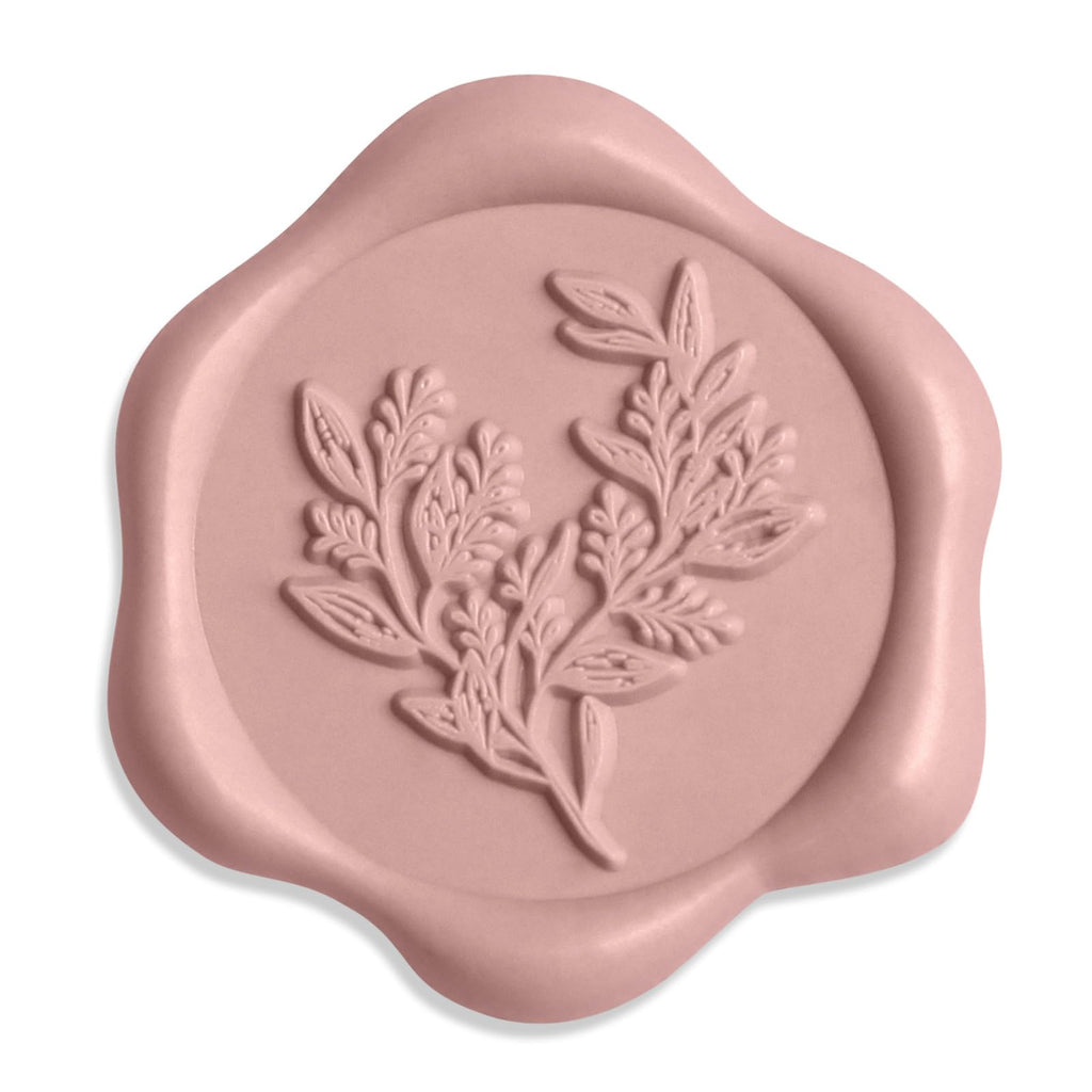 UNIQOOO Wax Seal Stickers - Eucalyptus Wedding Invitation Envelope Seal Stickers, 50 Pcs Self Adhesive Dusty Rose Pink Stickers, Perfect for Invitation, Envelopes, Gift Wrapping, Christmas