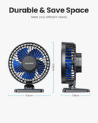 USB Desk Fan, Small But Powerful, Personal Portable Quiet 3 Speeds, Adjustable Mini Table Desktop fan for Cooling Home Office Car Summer Travel Gifts Blue