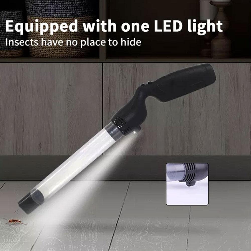 Vacuum Bug Catcher Spider and Insect Traps Catcher with USB Rechargeable Bug Pest Control for Adults and Kids Insects Handheld LED Flashlight for Stink Bug,Beetle,Pest Suction Trap