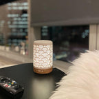 Ceramic Ultrasonic 100ml Aromatherapy Diffuser with Lavender Lemon Orange Peppermint Essential Oils Handcrafted Mist Humidifier Diffuser 7 LED Colors Changing Lights for Home Office