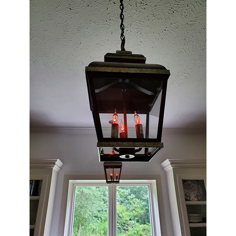 Doratale Christmas Flicker Flame Light Bulbs, Clear Flame Shape Replacement Bulbs Dances with a Flickering Orange Flame Glow, E12 Candelabra Base Replacement Bulbs, 1 Watt, 120 Volt- 12 Pack