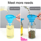 Foldable Silicone Funnel Set (4 Pack) – Collapsible Small & Large Funnels for Kitchen, Water Bottles & Liquid Transfer – Food Grade