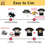 TransOurDream Heat Transfer Paper for Dark T Shirts(20 Sheets, 8.5x11),Printable HTV Heat Transfer Vinyl for Inkjet Printers