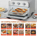 Air Fryer Tray Replacement for Cuisinart TOA-28 AFR-25 Toaster Air Fryer Convection Oven, 10.7 * 9.8'' Non-stick Mesh Air Fryer Steel Basket Wire Rack Accessories Parts, Dishwasher Safe