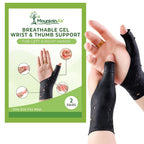 MountainAir Gel Thumb Braces (4 Pcs) – Waterproof and Unisex Wrist Brace With Thumb Support- Hand Brace for Arthritis Pain– Super Soft & Comfortable – Made With Latex Rubber (Black)