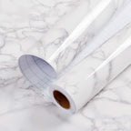 Glossy Marble Contact Paper Granite White/Grey Kitchen Countertop Cabinets Furniture Refurbishment Wall Paper Thick Removable Wallpaper Peel and Stick Wall Decor Vinyl Wrap 11.8"x78.7"