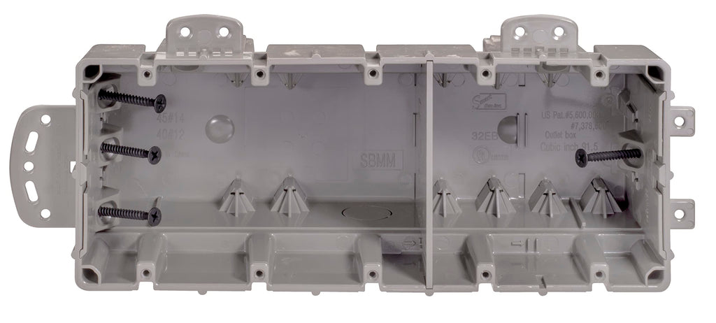 Southwire MSBMMT5G 5 Gang Multi Mount Device Box with Depth Adjustable; Heavy Duty 42lb ; Gray