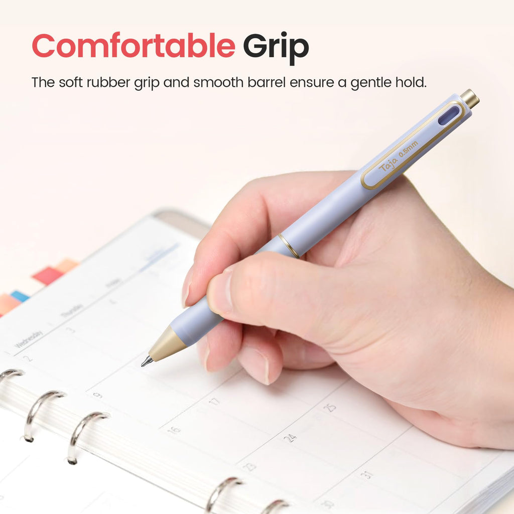 Gel Pens, 6 Pcs Quick Dry Black Gel Ink Pens, 0.5mm Fine Point Smooth Writing Pens for Journaling and Note Taking, Cute Aesthetic Pens for Women & Men-Pastel