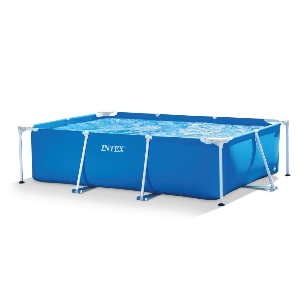 INTEX Rectangular Frame 7 ft 2 in x 4 ft 11 in x 23 in Above Ground Pool, Swimming Pool with Steel Frame, Pump Not Included