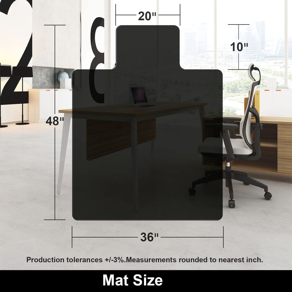 AiBOB Office Chair Mat for Hardwood Floor, 36 X 48 inches, Hard Floor Chair Mats Under Computer Desk, Easy Glide for Rolling Chairs, No Curling