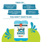 Healthy Packers Ice Packs for Lunch Bags - Original Cool Pack | Slim & Long-Lasting Reusable Ice Pack for Lunch Box, Lunch Bag and Cooler | Freezer Packs for Coolers (Set of 8)