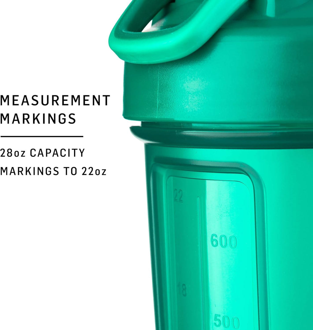 BlenderBottle Classic V2 Shaker Bottle Perfect for Protein Shakes and Pre Workout, 28-Ounce, Grey/Black, Black Shadow