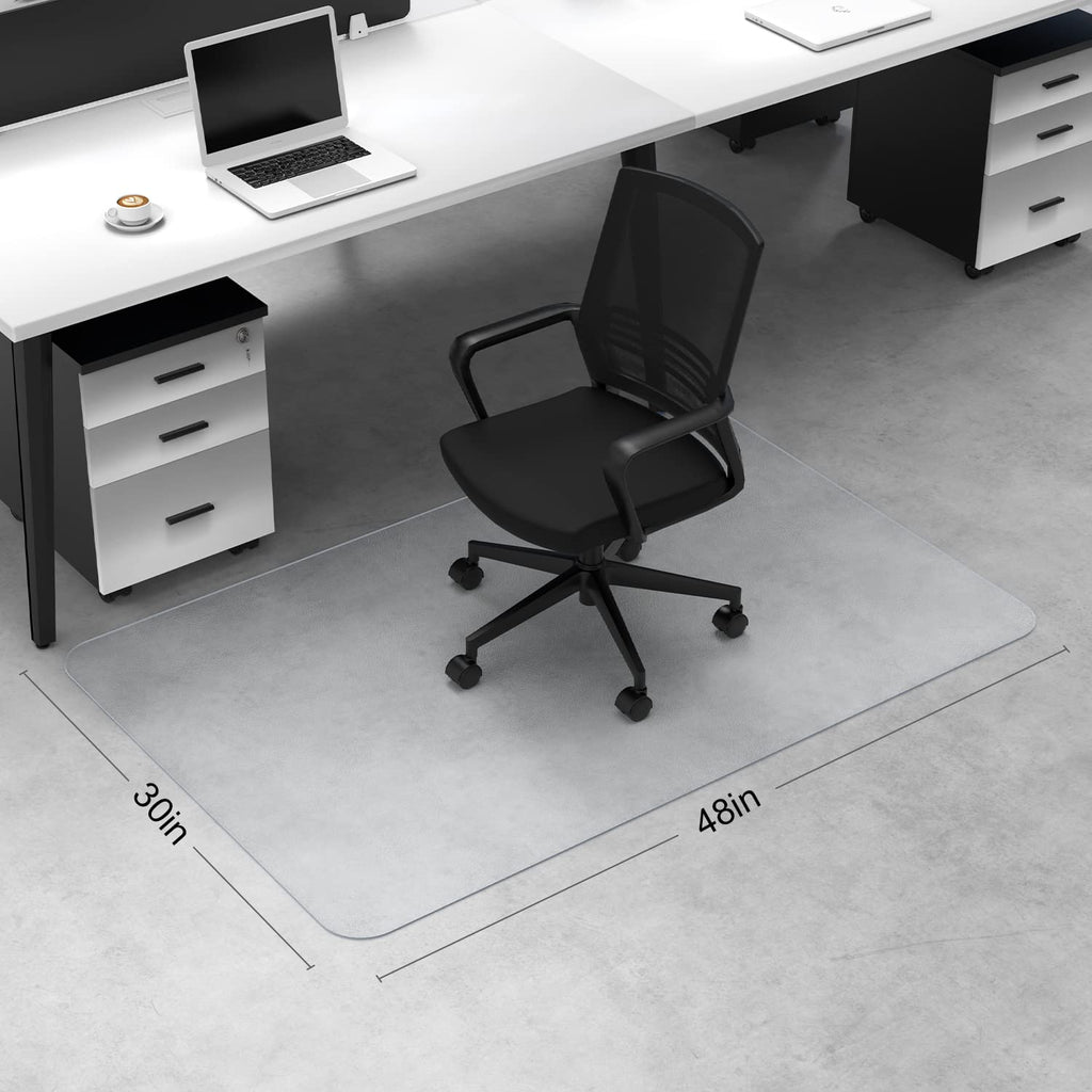Blvornl Office Chair Mat for Hard Wood Floor, Sturdy Plastic Protector Floor Mat for Office Chair, Rectangle Transparent PVC Computer Hard Floor Chair Mat for Desk, Office, Home (Clear, 30 X 48in)