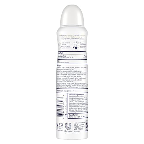 Dove Advanced Care Antiperspirant Deodorant Spray Waterlily & Sakura Blossom 3 Count Moisturizing for After-Shaving Care 72-hour that boost skin's ceramide levels for Soft Underarms 3.8 oz